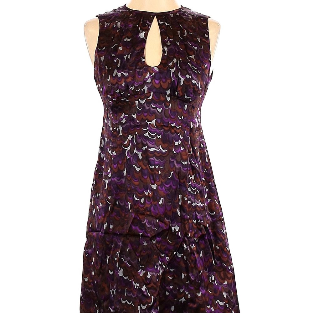 Nanette Lepore Silk Dress - Maroon - keyhole neck - Size 4